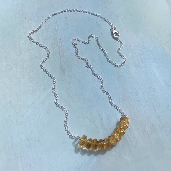 Citrine Sundance Charm Necklace Sterling Silver - Picture 2 of 9